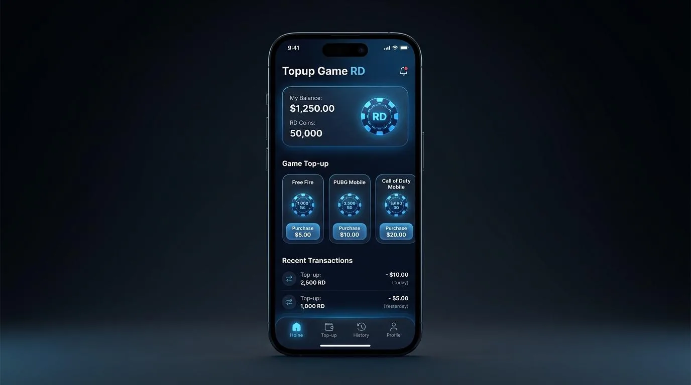 Interface top up game royal dream di RD Top Up Pro